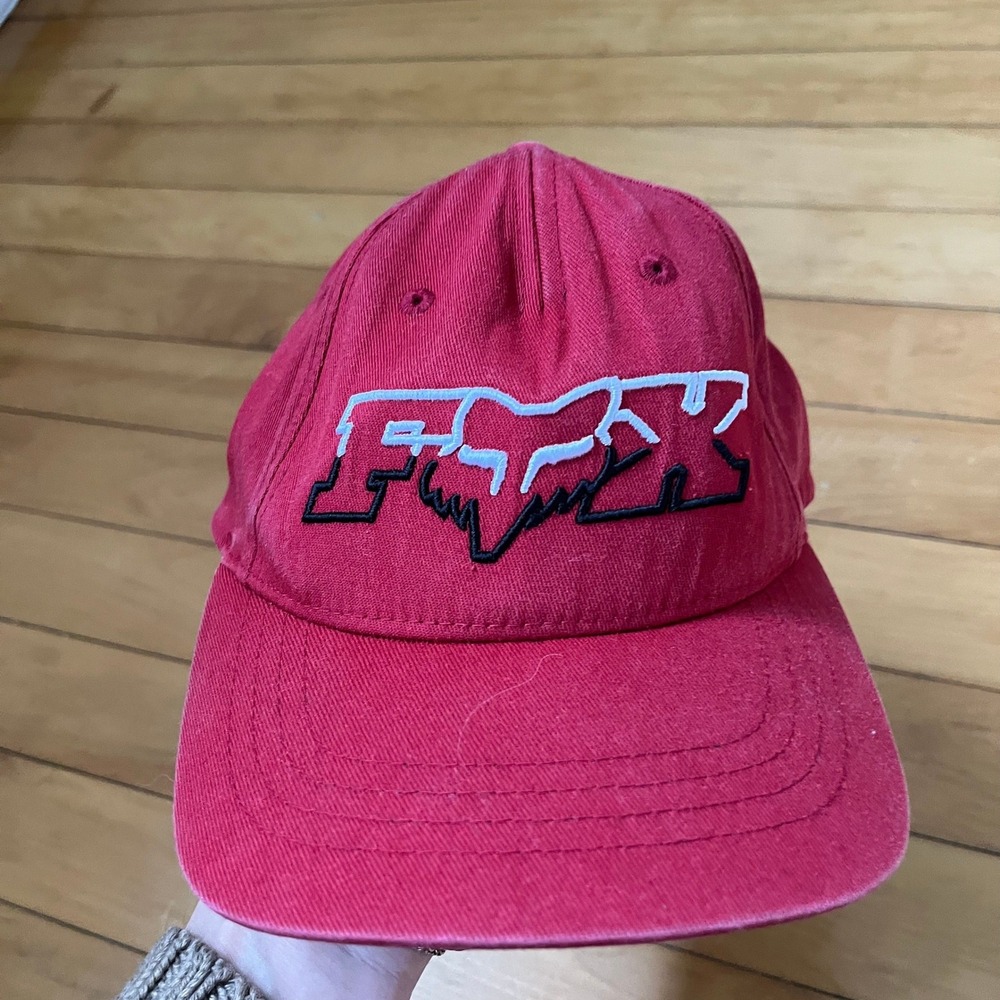 Fox Racing Youth Flexfit Hat Red Embroidered Logo Motocross Baseball Cap OSFM